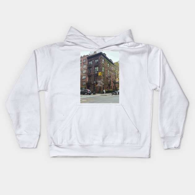 Ivy-covered building on Irving Place Kids Hoodie by offdutyplaces